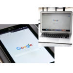 スマートフォンとパソコンのgoogleのトップ画面のイメージ